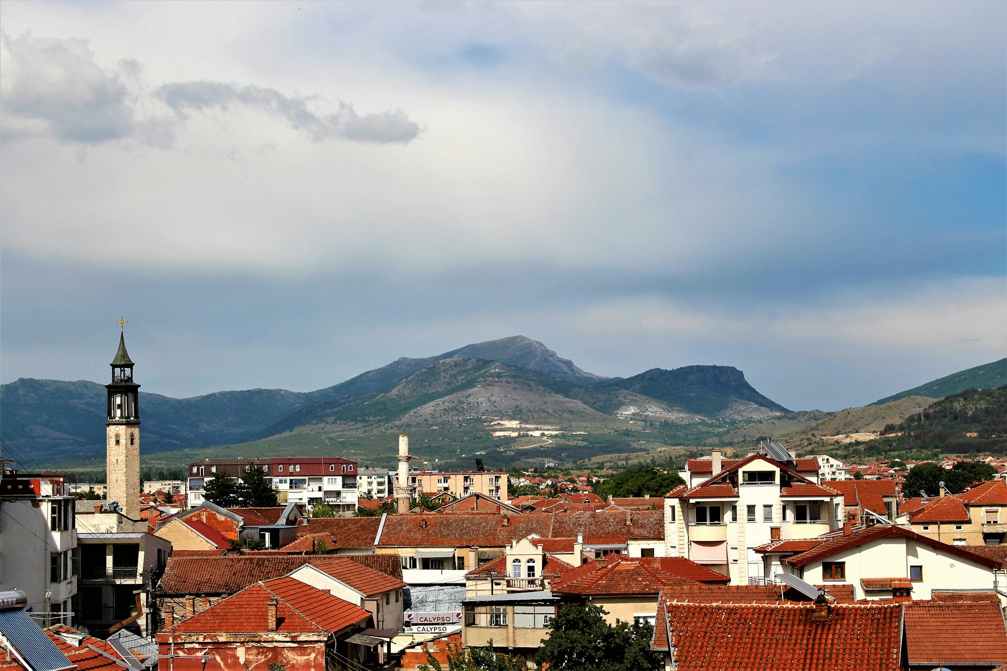 Prilep with the mountains of Pelagonia behind the town